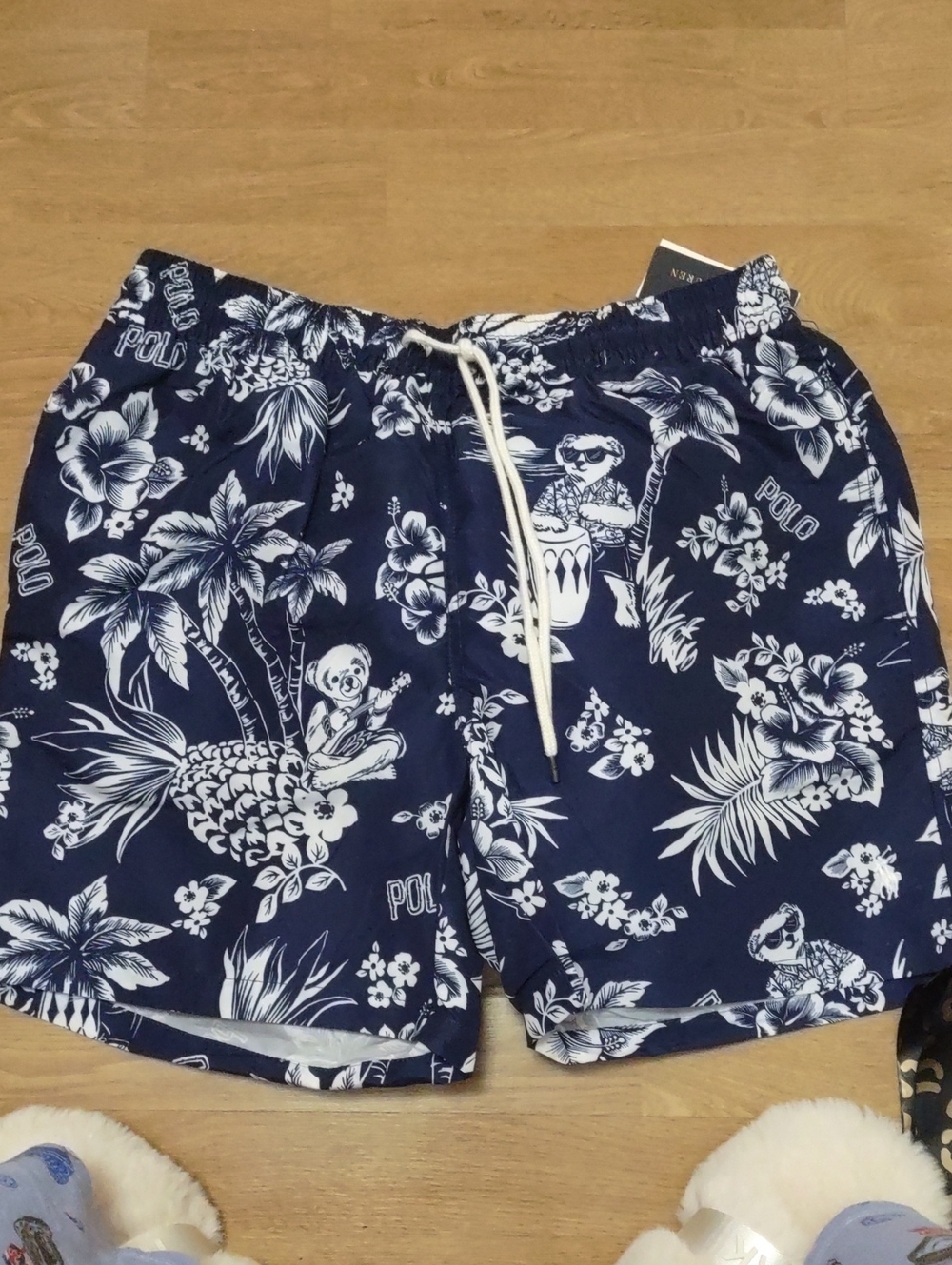 Polo by Ralph Lauren Navy & White Tropical Hybrid Shorts
